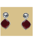 Pure Polki necklace with Maroon Doublet  stone and matching earrings