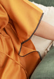 Short kaftan- Slub cotton light brown  color free size kaftan with lace detailing