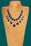 Necklace and earring set featuring American diamonds and hydro stones.