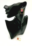Beautiful earring set featuring dark pink stone. Handcrafted statement jewellery.