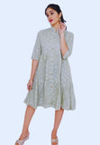 Frock - Pastel green with white thread work