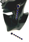 Beautiful earring set featuring royal blue glossy stone. Handcrafted statement jewellery.