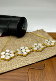 Gold plated  necklace featuring MOP stones