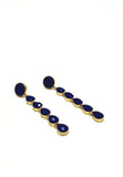 Beautiful earring set featuring royal blue glossy stone. Handcrafted statement jewellery.