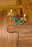 Gold plated earring with colored stones. Color variations
