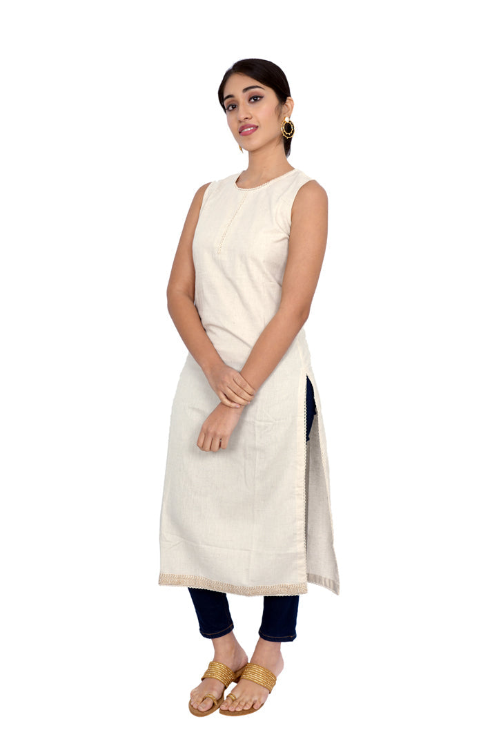 Royal Cotton Embroidered Party Wear Kurti -